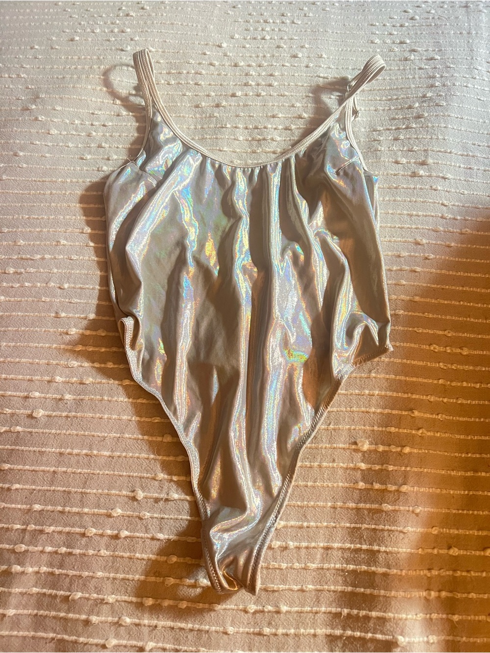 Urban Outfitters Holographic Silver Bodysuit